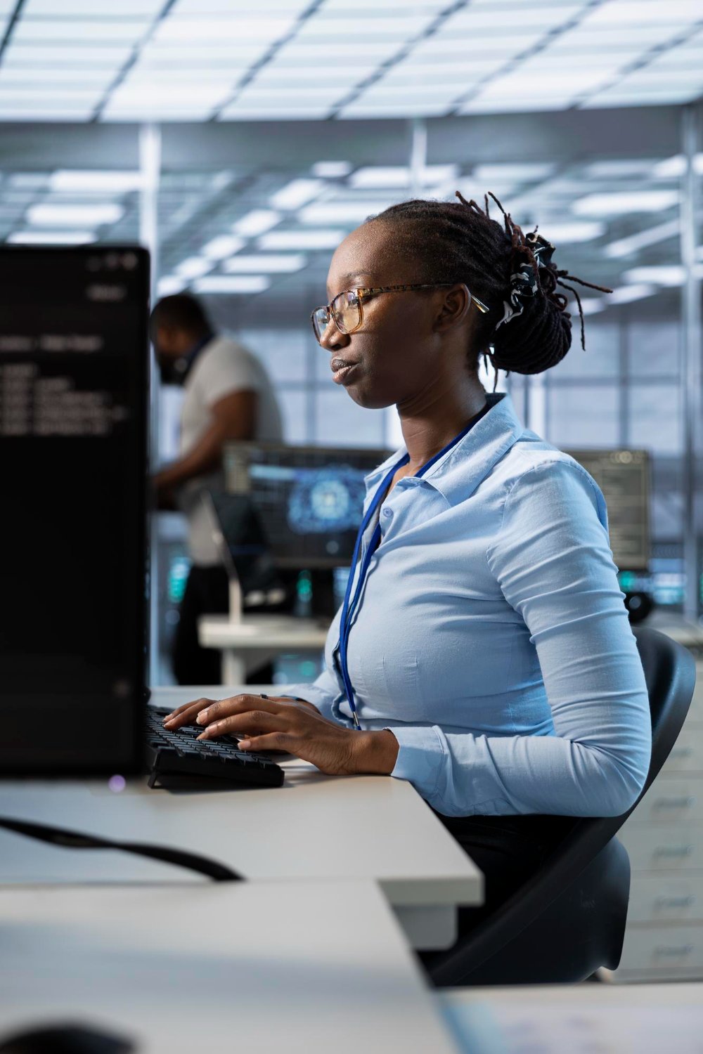 NPTC student working hands-on in a live network operations lab